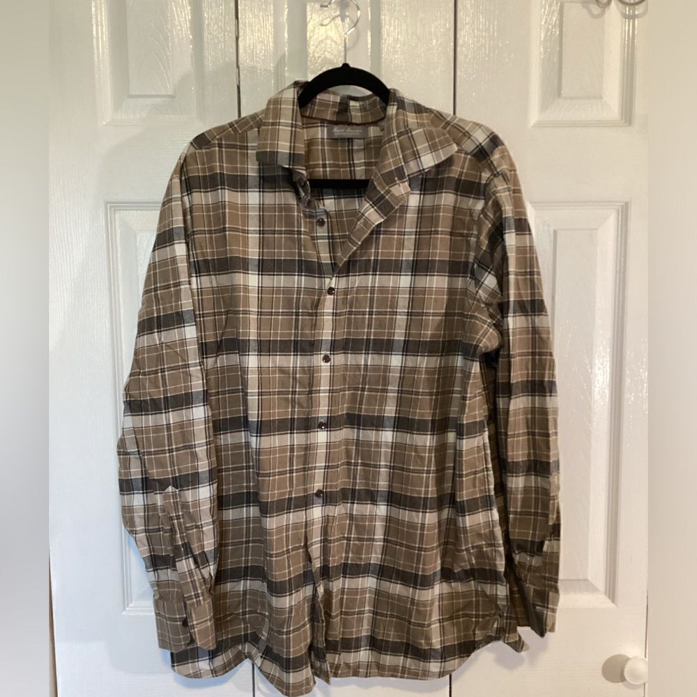 Daniel Cremieux - Men’s Signature Collection Brown/Black Plaid Shirt - Sz XL